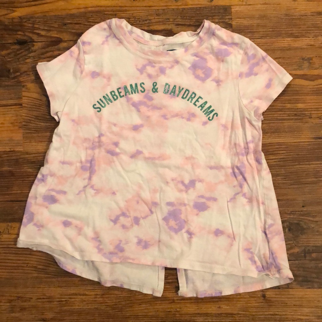 Old Navy L White Purple Tie Dye Glitter Sunbeams & Daydreams Top